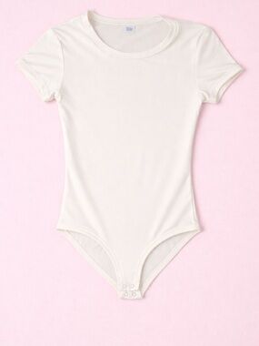 Kids Cream Short-Sleeve One-Piece Bodysuit